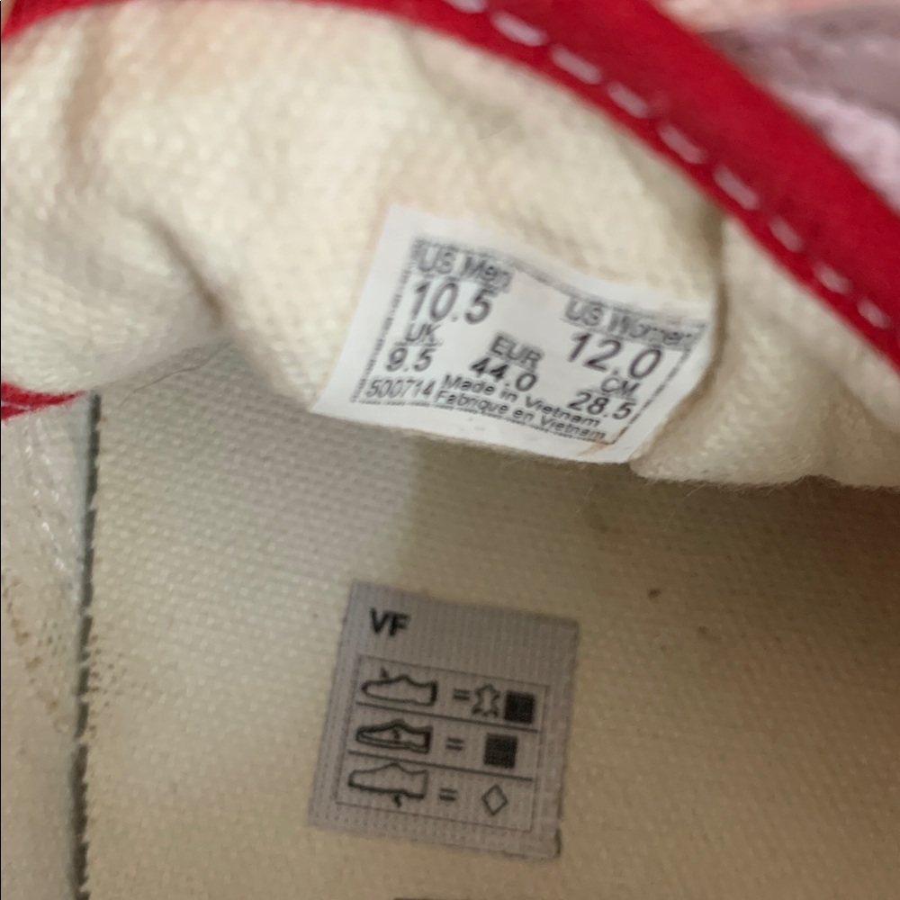 Vans Red and White Classic Mens Lace-Up Sneakers - Picture 5 of 6